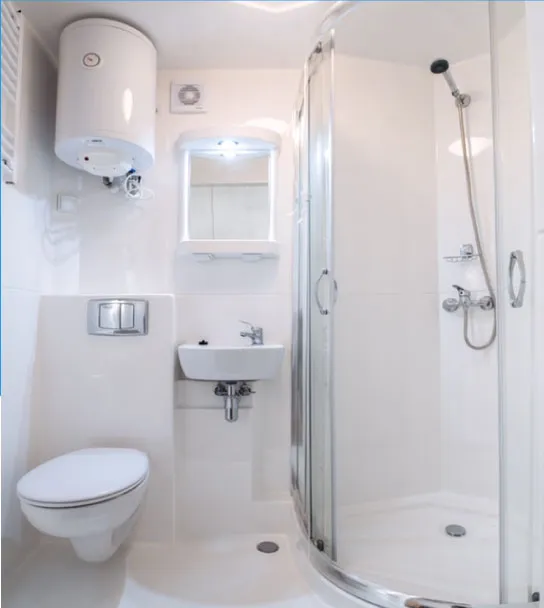 Interieur van een kant-en-klare badkamer